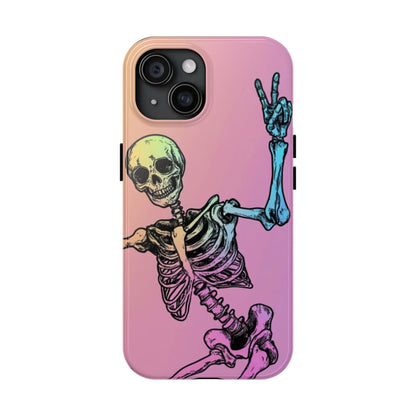 Good Vibes Only Skeleton - Hard Shell Phone Case - Tough Phone Cases - iPhone 16, iPhone 15, iPhone Pro, Samsung Galaxy S24, S23, S22