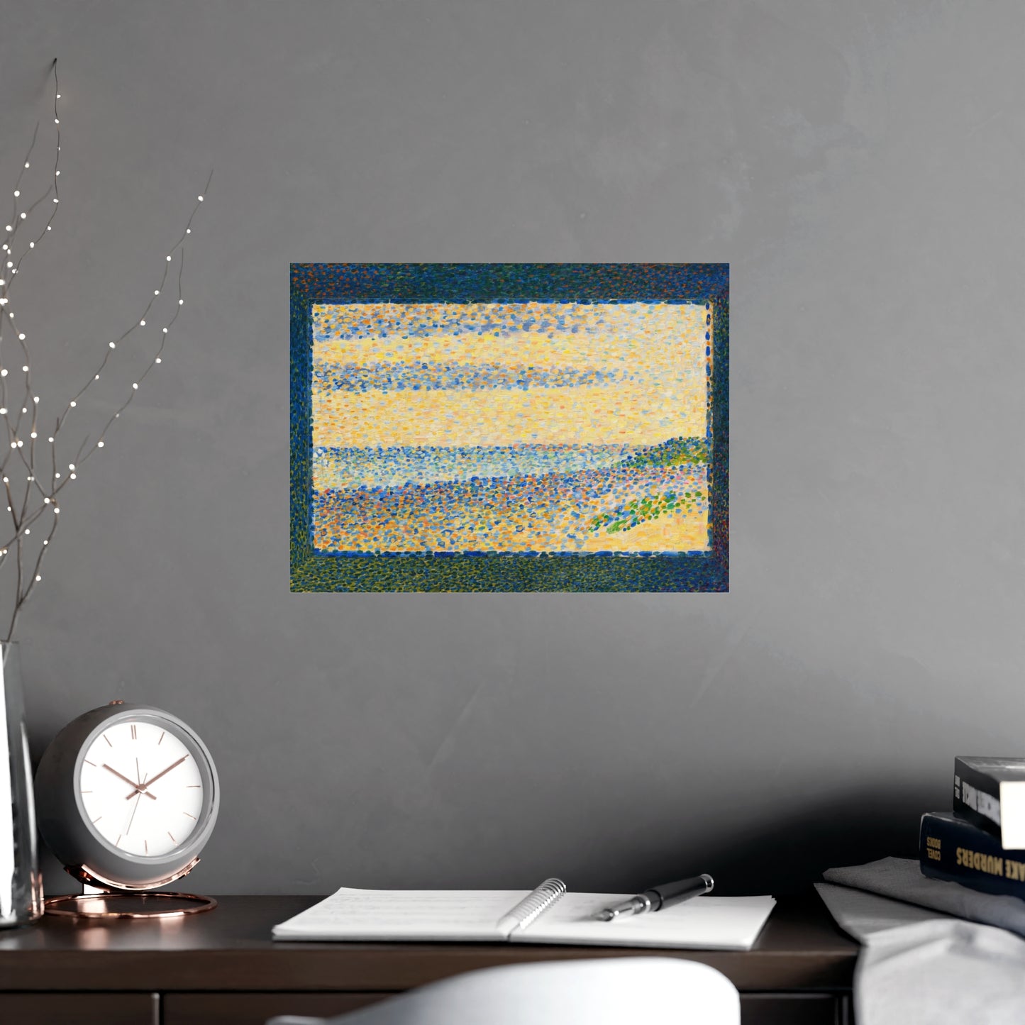 Seascape at Gravelines - Seurat Pointillist Fine Art Poster
