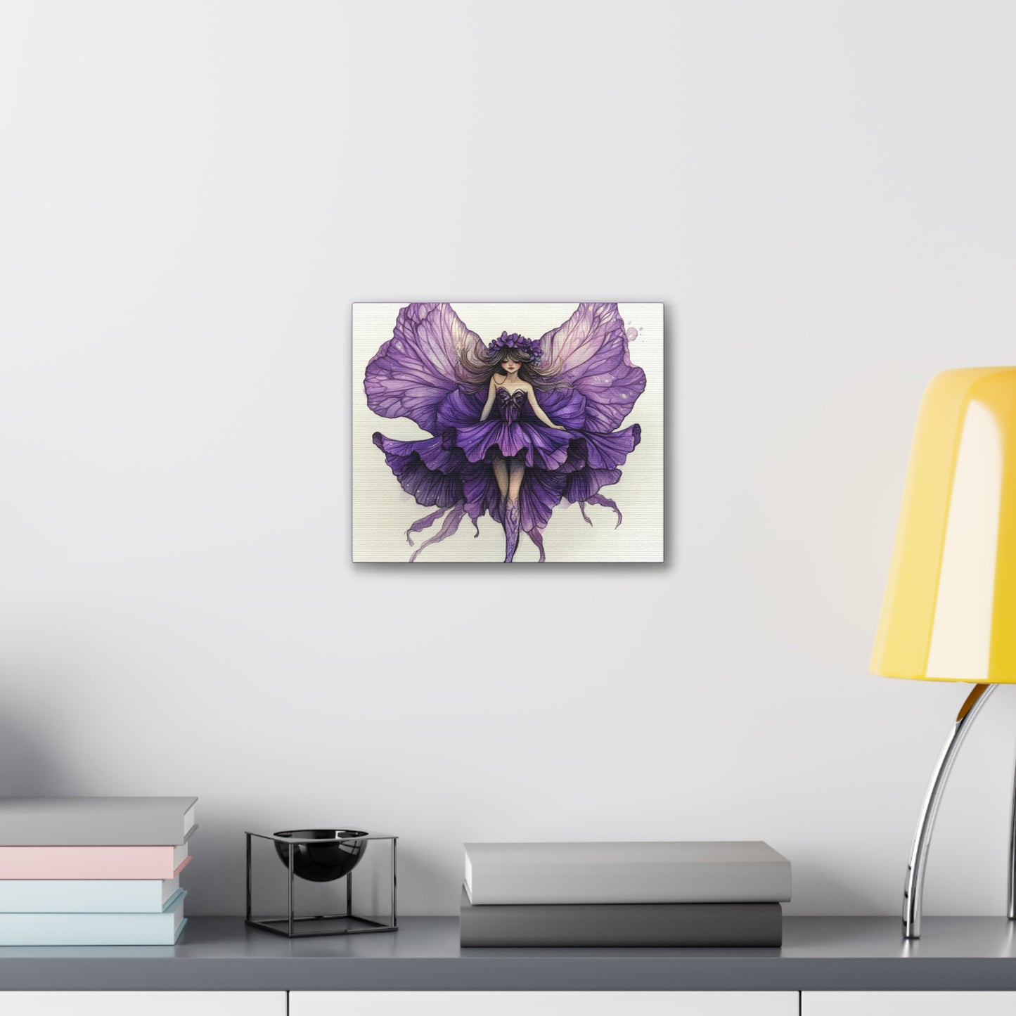 A Violet Affair - Fairies & Flowers Collection - Wall Art - on Canvas