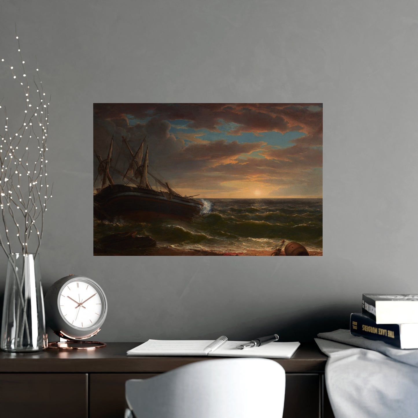 The Stranded Ship - Maritime Drama Fine Art Poster