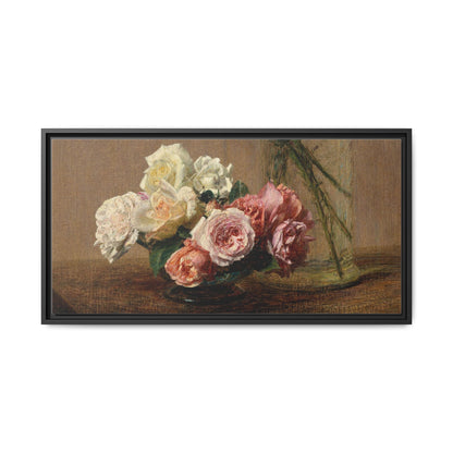 Henri Fantin-Latour : Roses and Lilies (1888) - Giclee Fine Art Print - Museum Collection Framed Canvas Print