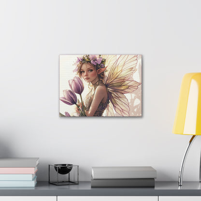 Tuesdays are for Tulips - Flowers & Fairies Collection - Fine Art Print on Canvas