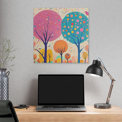 Happy Polka Dot Trees - Delight in Nature Series - Fine Art Print on Canvas