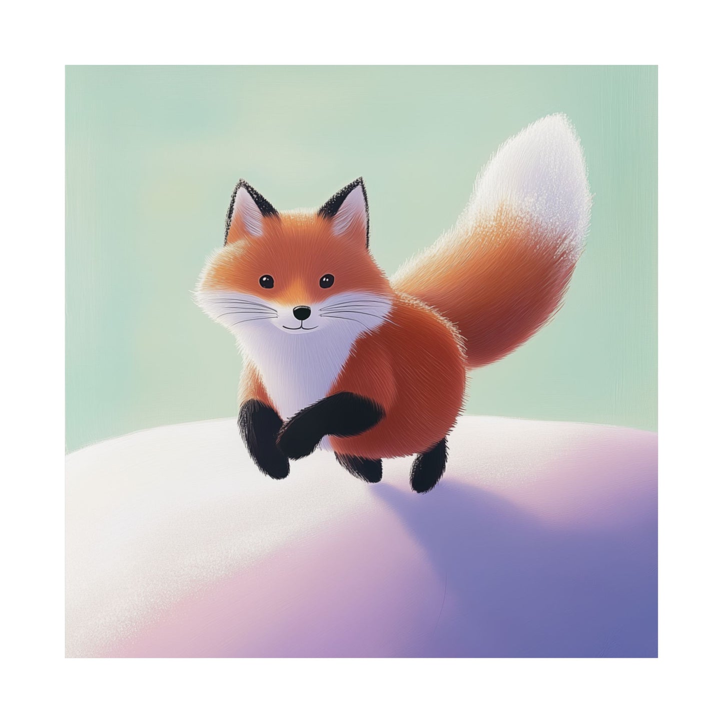 Playful Fox  - Whimsical Animals Wall Art - Cute Animal Posters -  Love Foxes - Vertical Poster