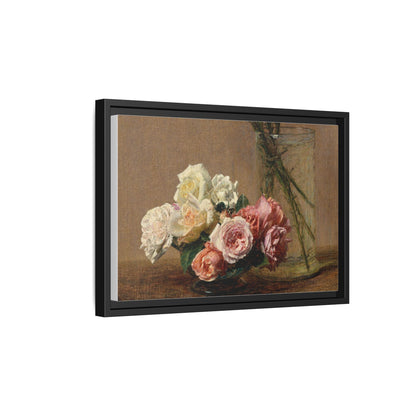 Henri Fantin-Latour : Roses and Lilies (1888) - Giclee Fine Art Print - Museum Collection Framed Canvas Print