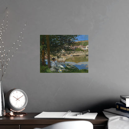 On the Bank of the Seine at Bennecourt - Monet Fine Art Poster