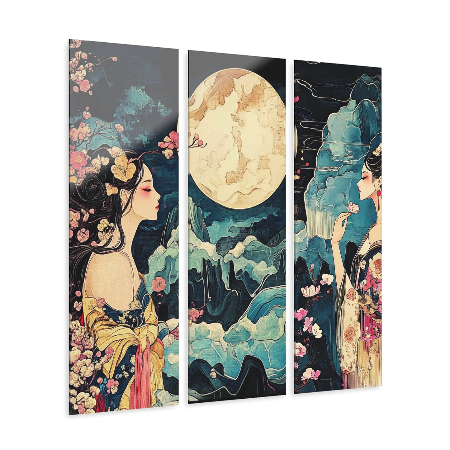 Midnight Moon - Fine Art Print - Acrylic Prints (Triptych)