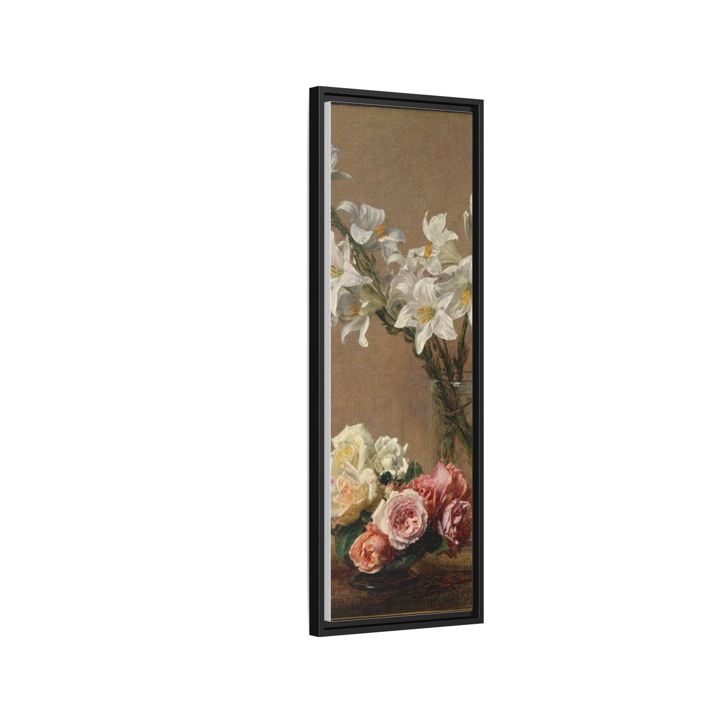 Henri Fantin-Latour : Roses and Lilies (1888) - Giclee Fine Art Print - Museum Collection Framed Canvas Print