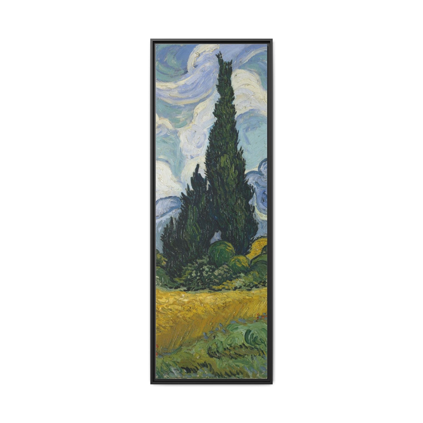 Van Gogh - Wheat Field with Cypresses - Museum Collection - Framed Canvas Print