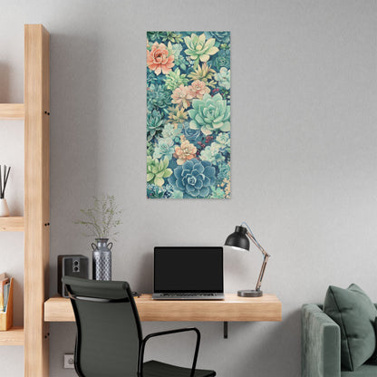 Succulents in Pastel - Secret Garden Collection - Fine Art Print on Canvas