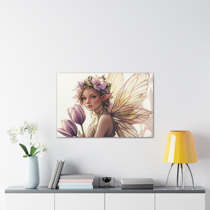 Tuesdays are for Tulips - Flowers & Fairies Collection - Fine Art Print on Canvas