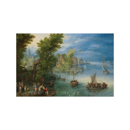 River Landscape Scene - Dutch Golden Age - Vintage Fine Art Print