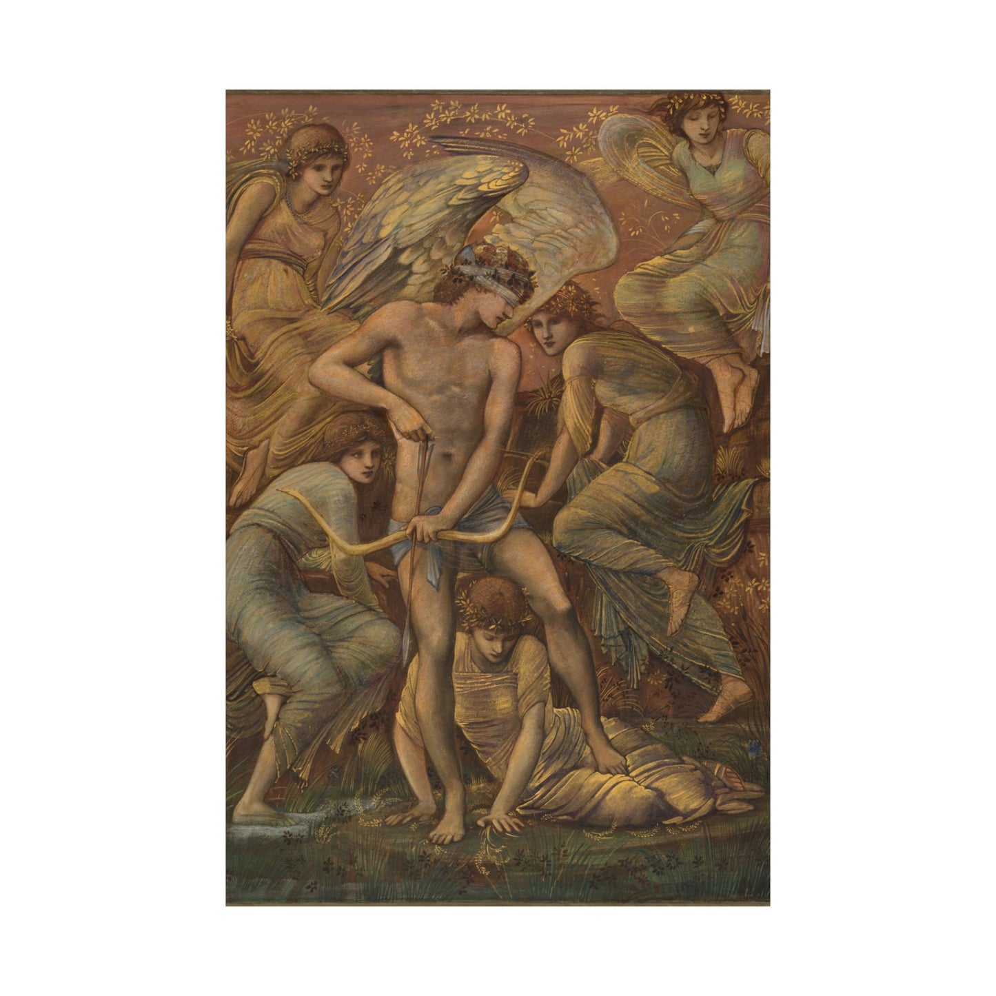 Cupid's Hunting Fields - 1924 - Vintage Fine Art Print - Classic Matte Vertical Poster - Ethereal - Angelic Artwork