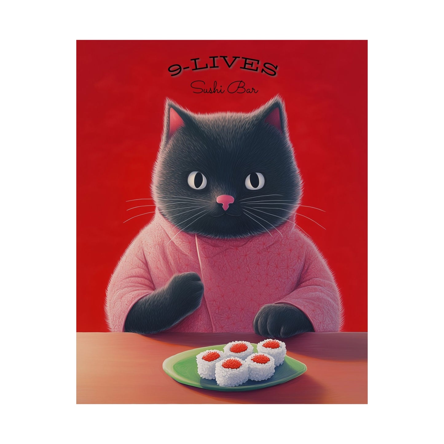 9 Lives Sushi Bar Art Print - Matte Vertical Posters