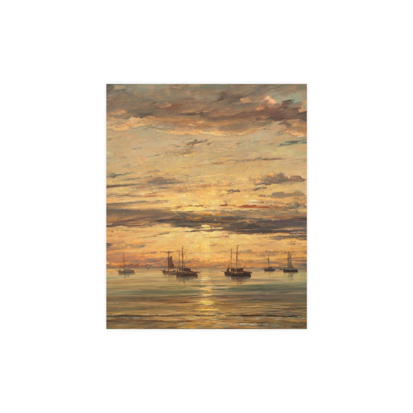 Sunset at Scheveningen - Dutch Maritime Fine Art Poster