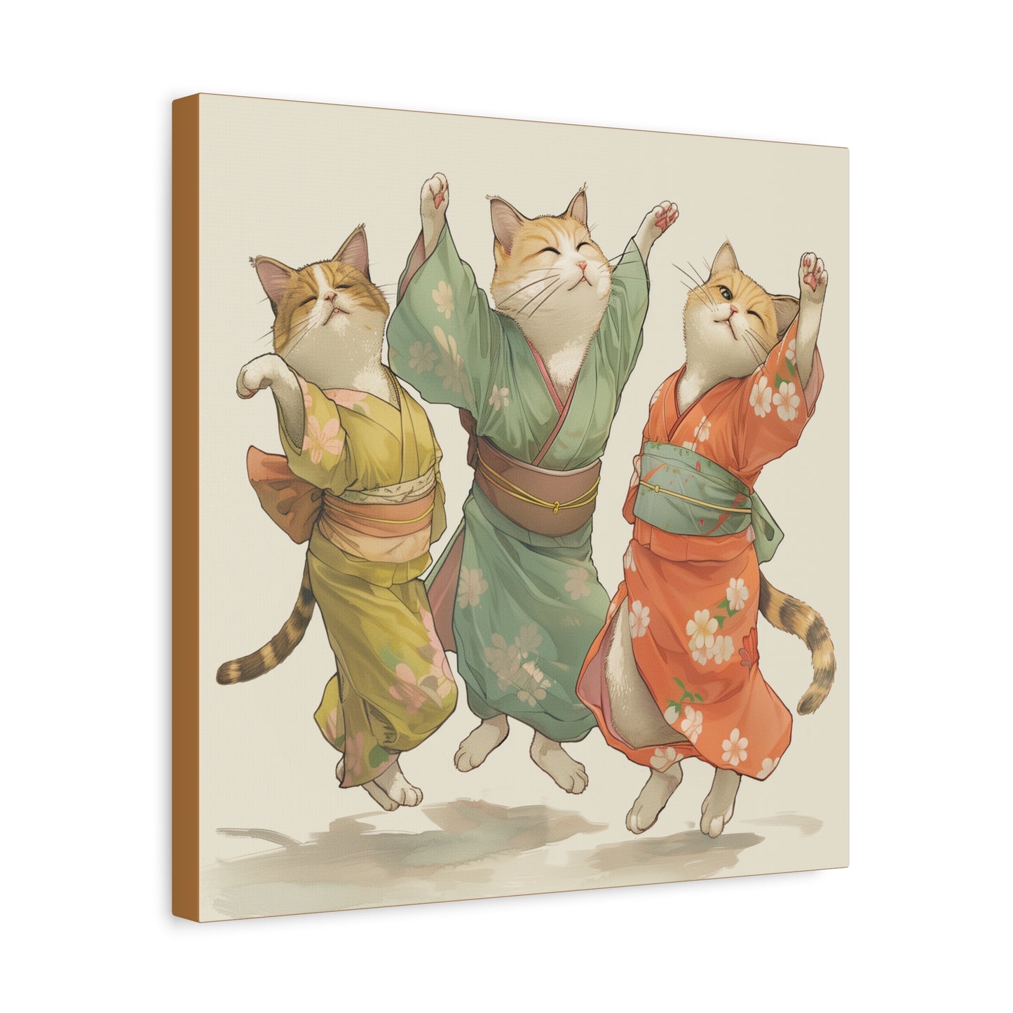 Cheery Cats Prancing - Wall Art Canvas - Home Décor