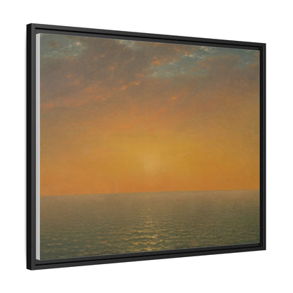John Frederick Kensett : Sunset on the Sea (1872) - Museum Collection - Framed Canvas Print