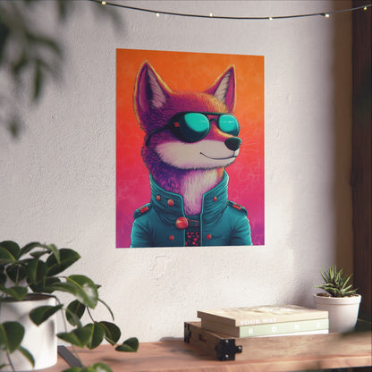 Fetching Fox - Whimsical Animals Art Poster Series - Trendy Wall Art - Vibrant Art Prints - Funny Animal Portrait Style Posters