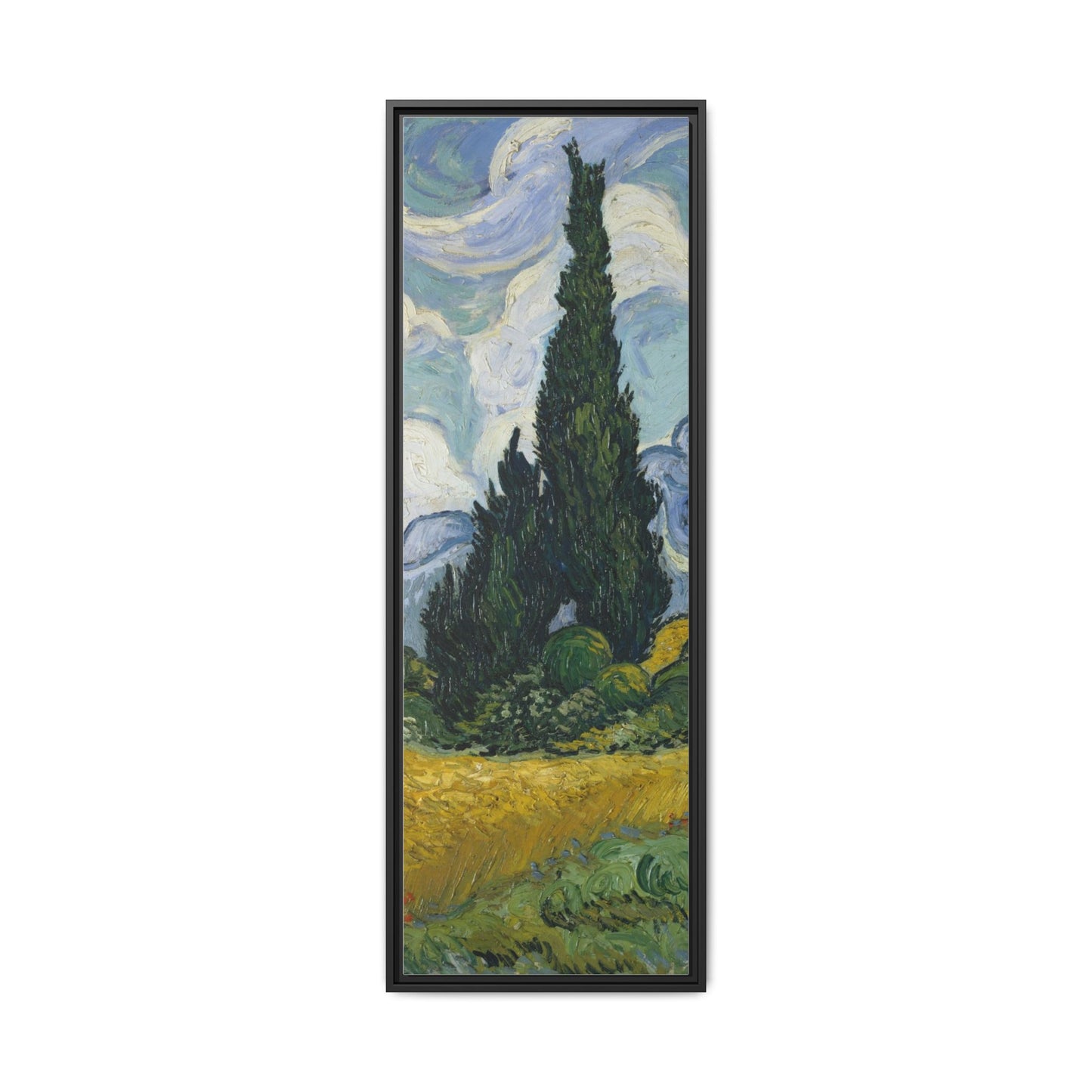 Van Gogh - Wheat Field with Cypresses - Museum Collection - Framed Canvas Print