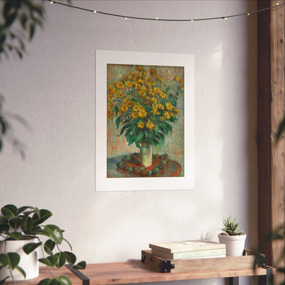 Claude Monet - Jerusalem Artichokes Painting - Fine Art Print - Vertical Poster - Floral Art Décor