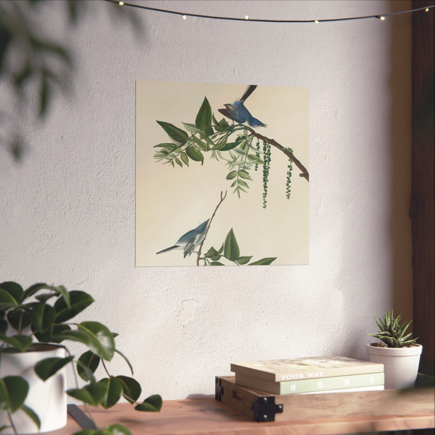 Vintage Bluebirds Botanical Print - Nature-Inspired Art - Matte Vertical Poster with Bluebirds