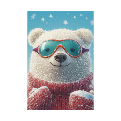 Chill Polar Bear Winter Poster - Cozy & Joyful -  Wall Art & Home Décor