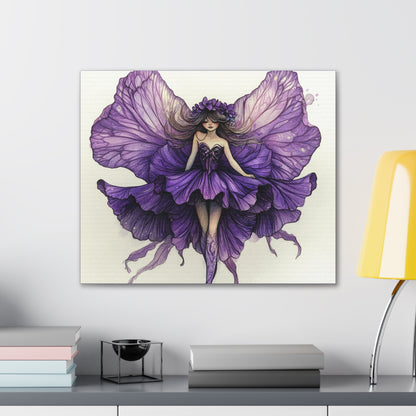 A Violet Affair - Fairies & Flowers Collection - Wall Art - on Canvas