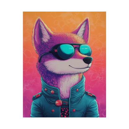 Fetching Fox - Whimsical Animals Art Poster Series - Trendy Wall Art - Vibrant Art Prints - Funny Animal Portrait Style Posters
