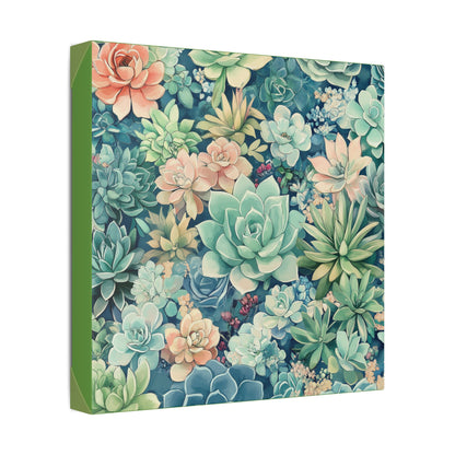 Succulents in Pastel - Secret Garden Collection - Fine Art Print on Canvas