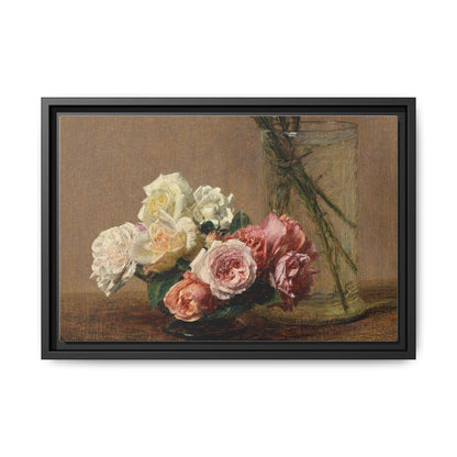 Henri Fantin-Latour : Roses and Lilies (1888) - Giclee Fine Art Print - Museum Collection Framed Canvas Print