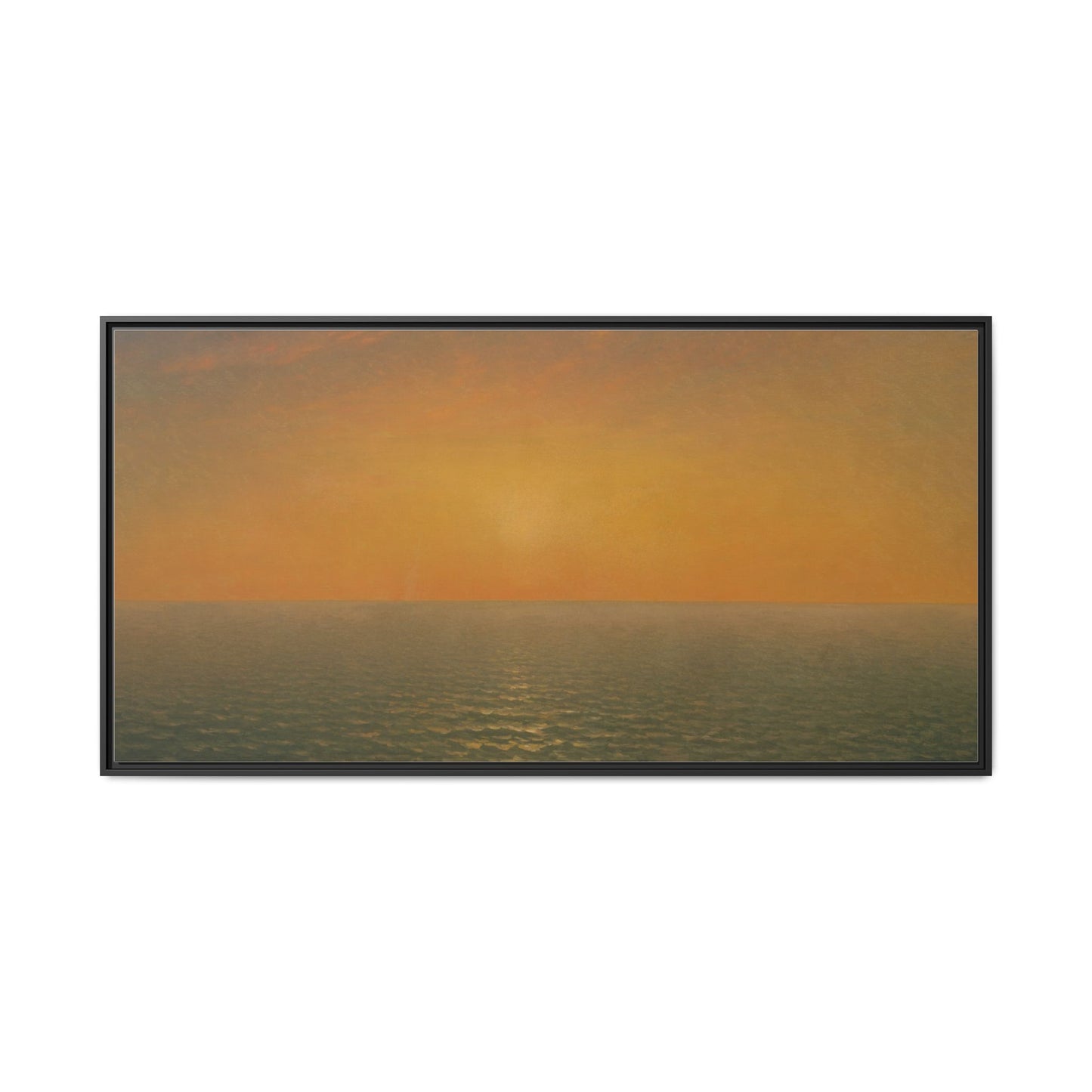 John Frederick Kensett : Sunset on the Sea (1872) - Museum Collection - Framed Canvas Print