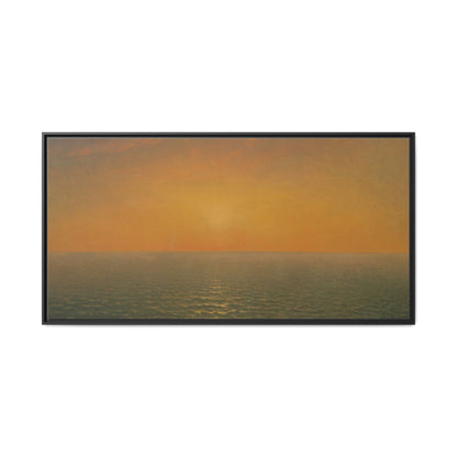 John Frederick Kensett : Sunset on the Sea (1872) - Museum Collection - Framed Canvas Print
