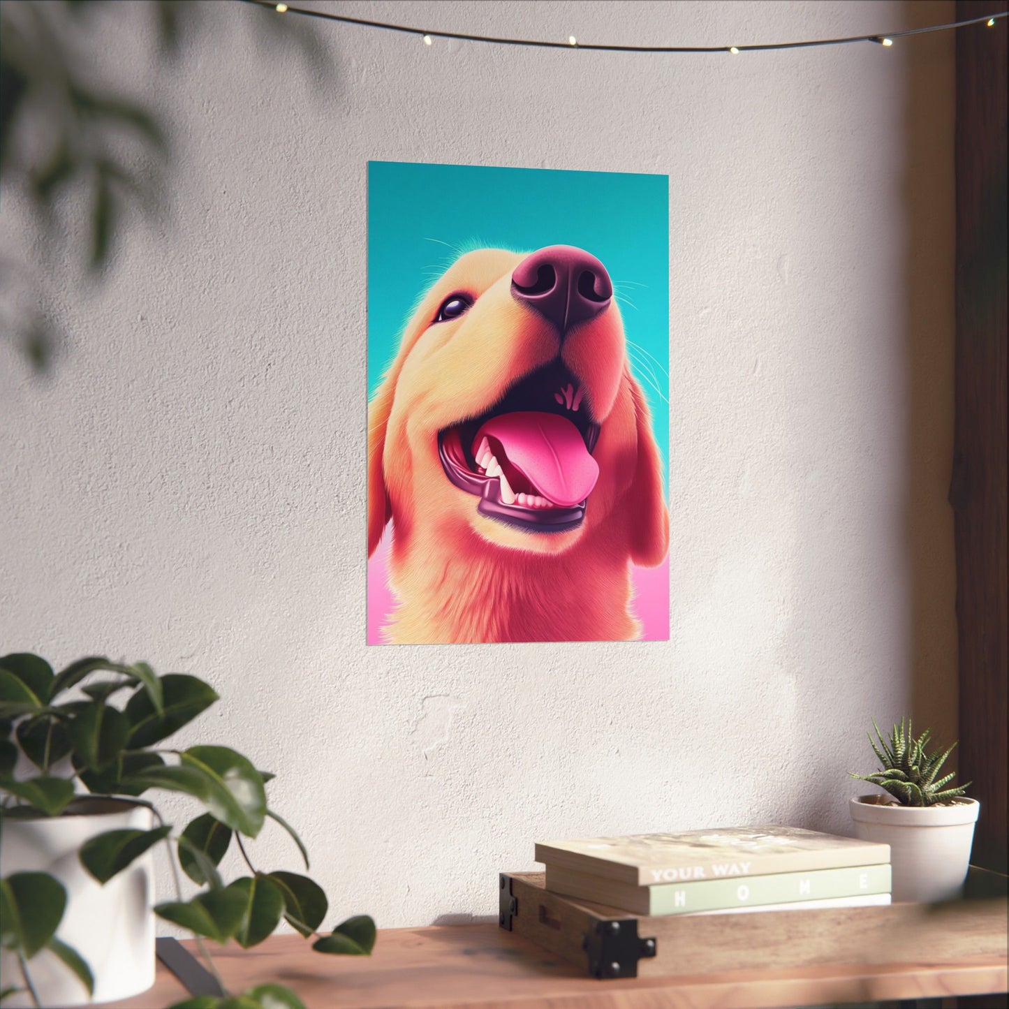 Good Boy - Golden Retriever - Whimsical Animals Series - Matte Vertical Poster - Perfect for Dog Lovers