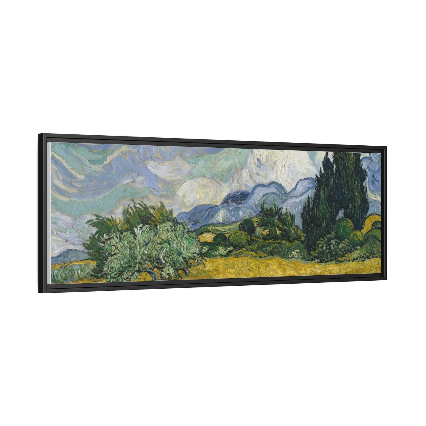 Van Gogh - Wheat Field with Cypresses - Museum Collection - Framed Canvas Print