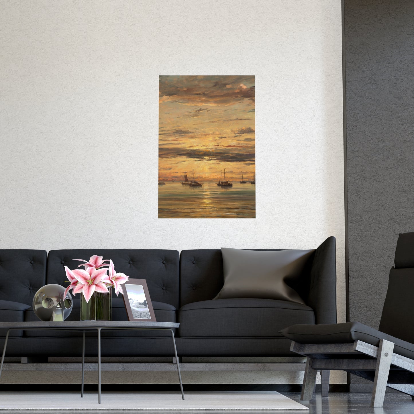 Sunset at Scheveningen - Dutch Maritime Fine Art Poster