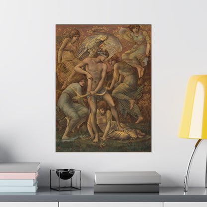 Cupid's Hunting Fields - 1924 - Vintage Fine Art Print - Classic Matte Vertical Poster - Ethereal - Angelic Artwork