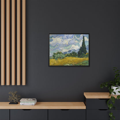 Van Gogh - Wheat Field with Cypresses - Museum Collection - Framed Canvas Print