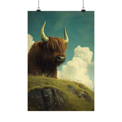 Highland Cow Whimsical Fine Art Print
