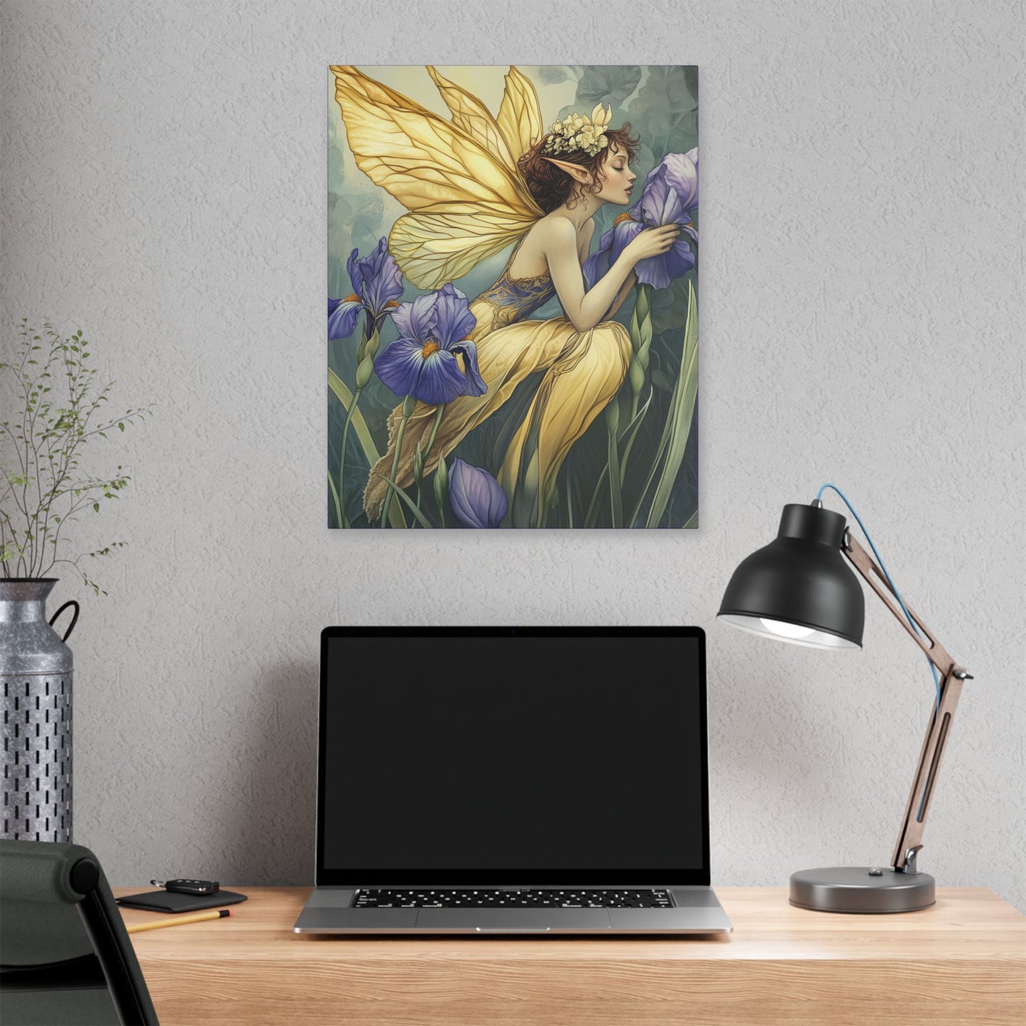 Iris You Were Here - Flowers & Fairies Collection - Fine Art Print on Canvas