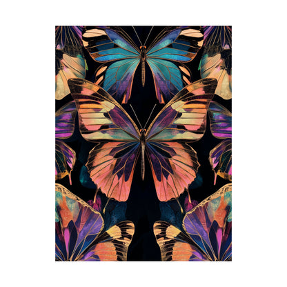 Vibrant Boho Butterflies Fine Art Pint - Matte Poster - Colorful Wall Art for Nature Lovers