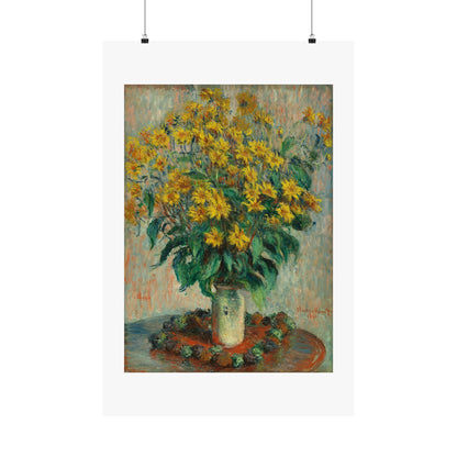 Claude Monet - Jerusalem Artichokes Painting - Fine Art Print - Vertical Poster - Floral Art Décor