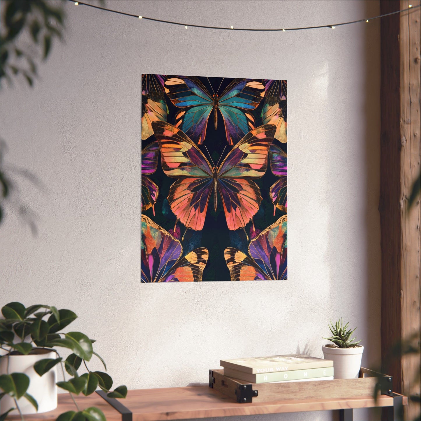 Vibrant Boho Butterflies Fine Art Pint - Matte Poster - Colorful Wall Art for Nature Lovers