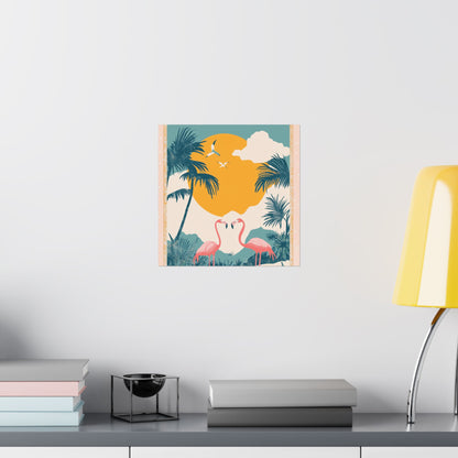 Welcome to Miami - Tropical Flamingo Poster - Boho Wall Art - Bohemian Art Prints - Home Décor