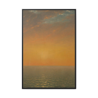 John Frederick Kensett : Sunset on the Sea (1872) - Museum Collection - Framed Canvas Print