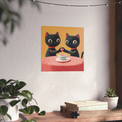 Cat Café - Loving Life - Matte Vertical Posters - Perfect Wall Art for Cat Lovers