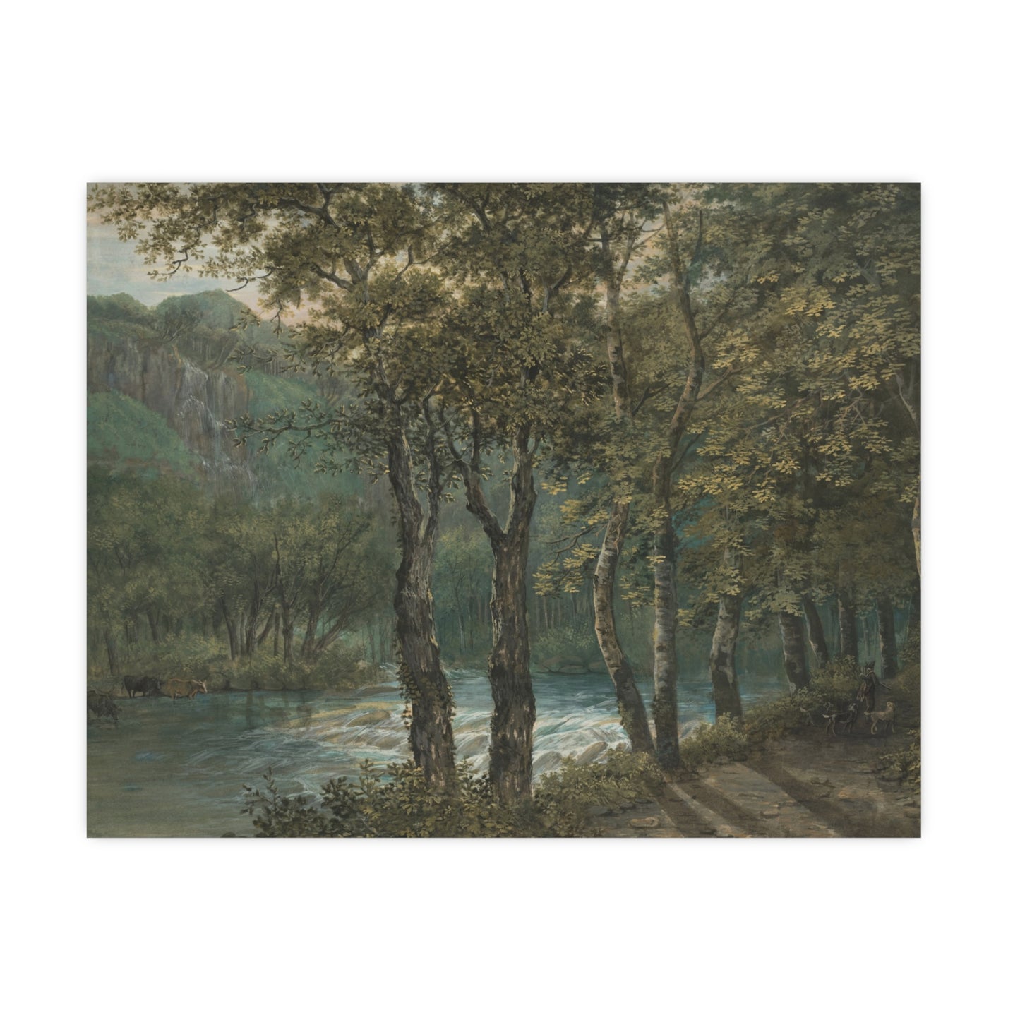 Sunlight Through Trees River Sihl - Forest Landscape Fine Art Poster