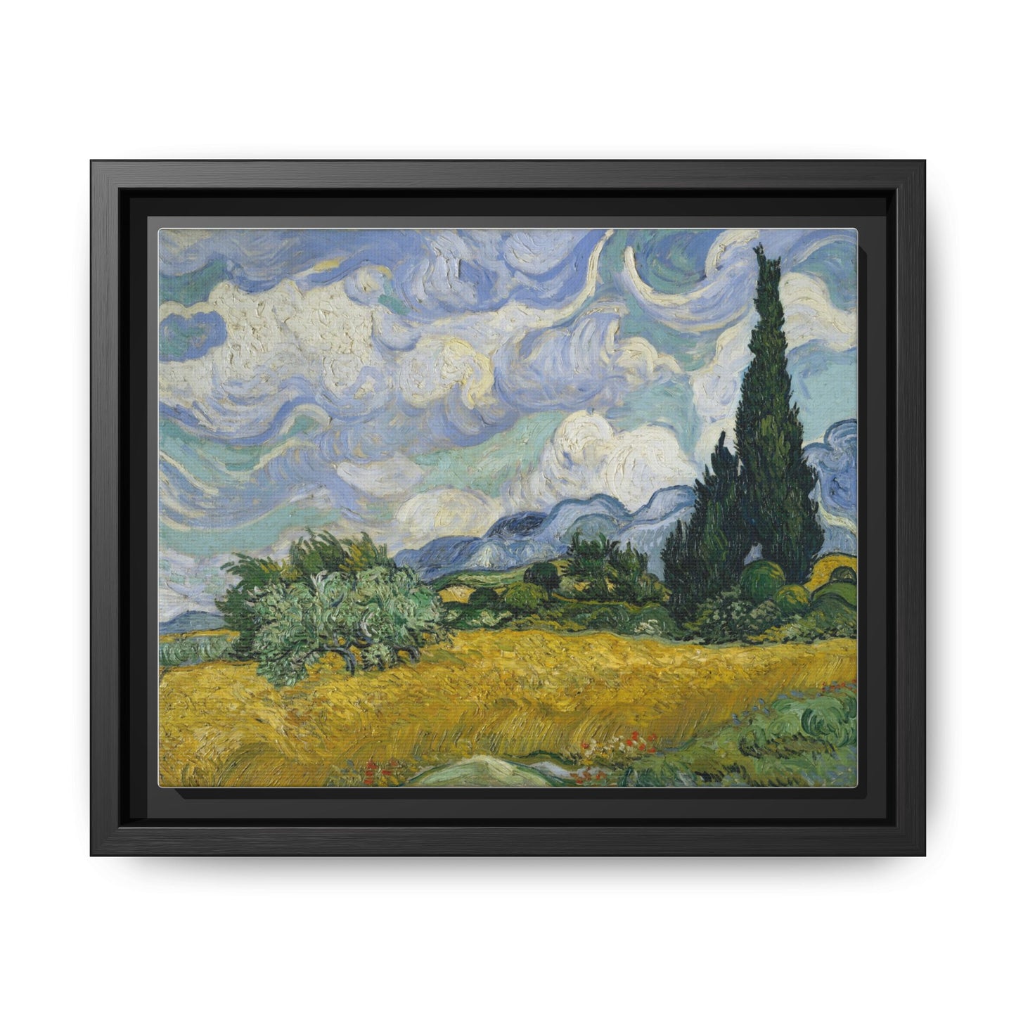 Van Gogh - Wheat Field with Cypresses - Museum Collection - Framed Canvas Print