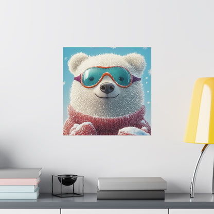 Chill Polar Bear Winter Poster - Cozy & Joyful -  Wall Art & Home Décor