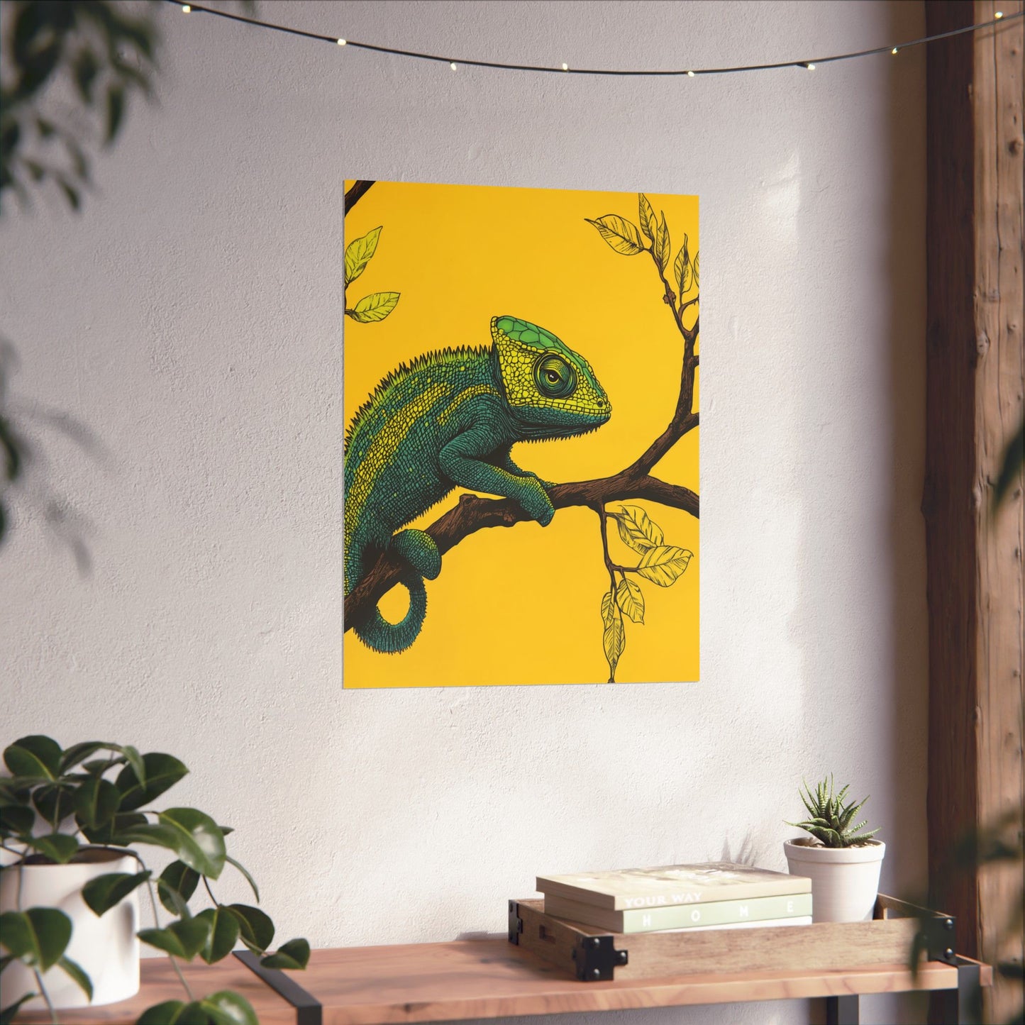 I am not Amused - The Candid Chameleon - Whimsical Animals - Fine Art Print - Vertical Poster - Bohemian Wall Art