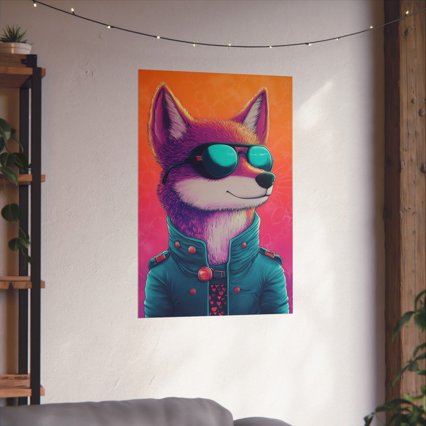 Fetching Fox - Whimsical Animals Art Poster Series - Trendy Wall Art - Vibrant Art Prints - Funny Animal Portrait Style Posters